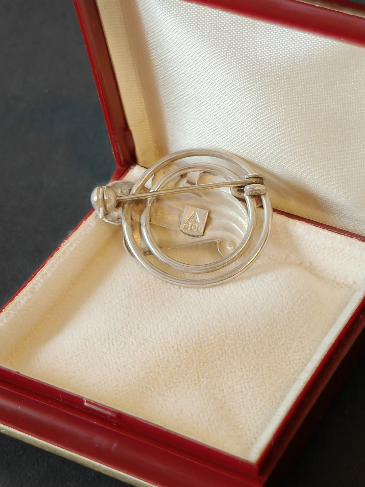 Broche vintage argent 800