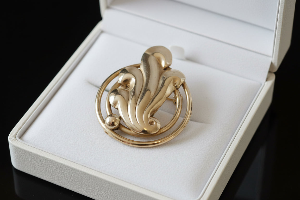 Broche vintage argent 800