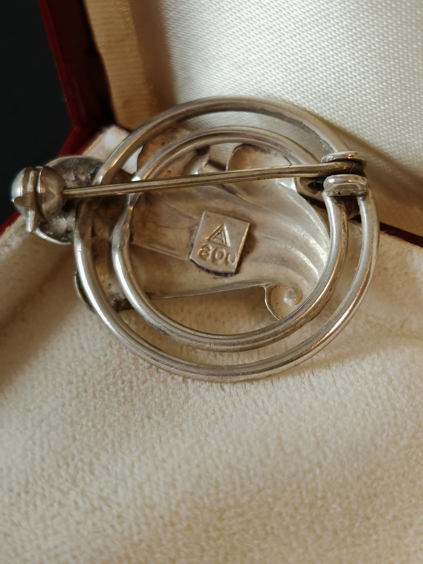 Broche vintage argent 800